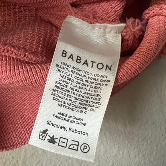 Aritzia Babaton Pink Ribbed V Neck Crop Top Size S - Picture 5 of 6